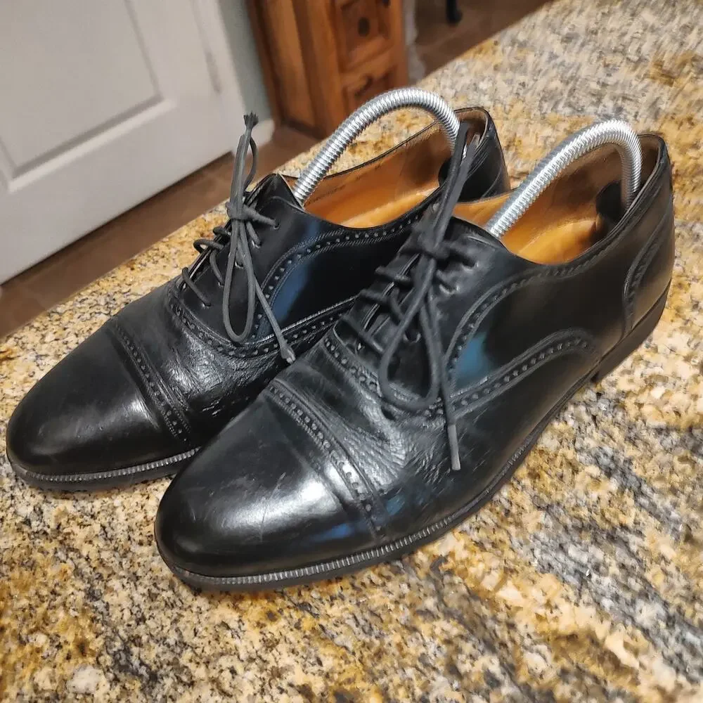 Mezlan Florence Black Leather Dress Shoes Size 9.5M